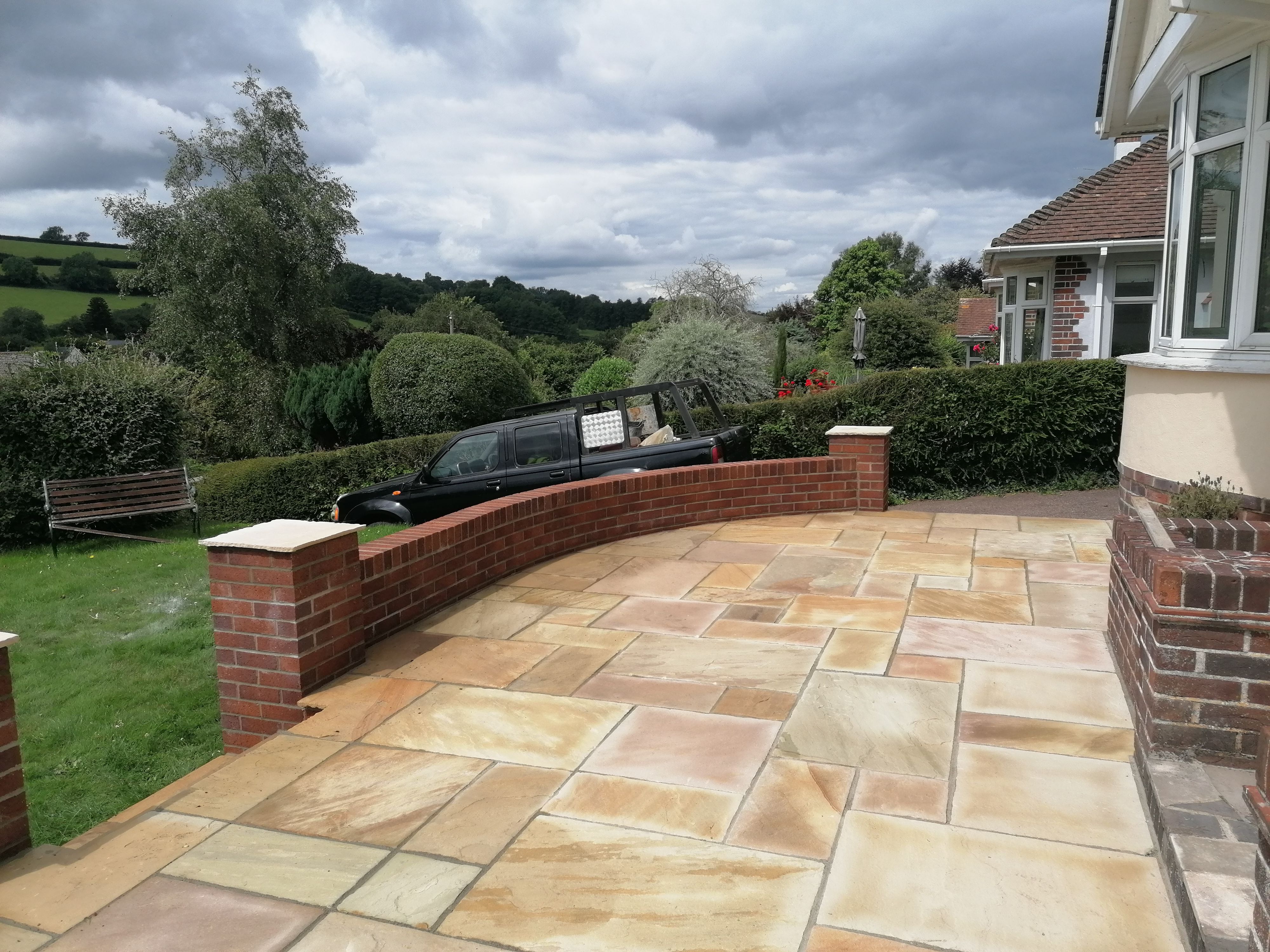 Finished brickwork piers and cappings