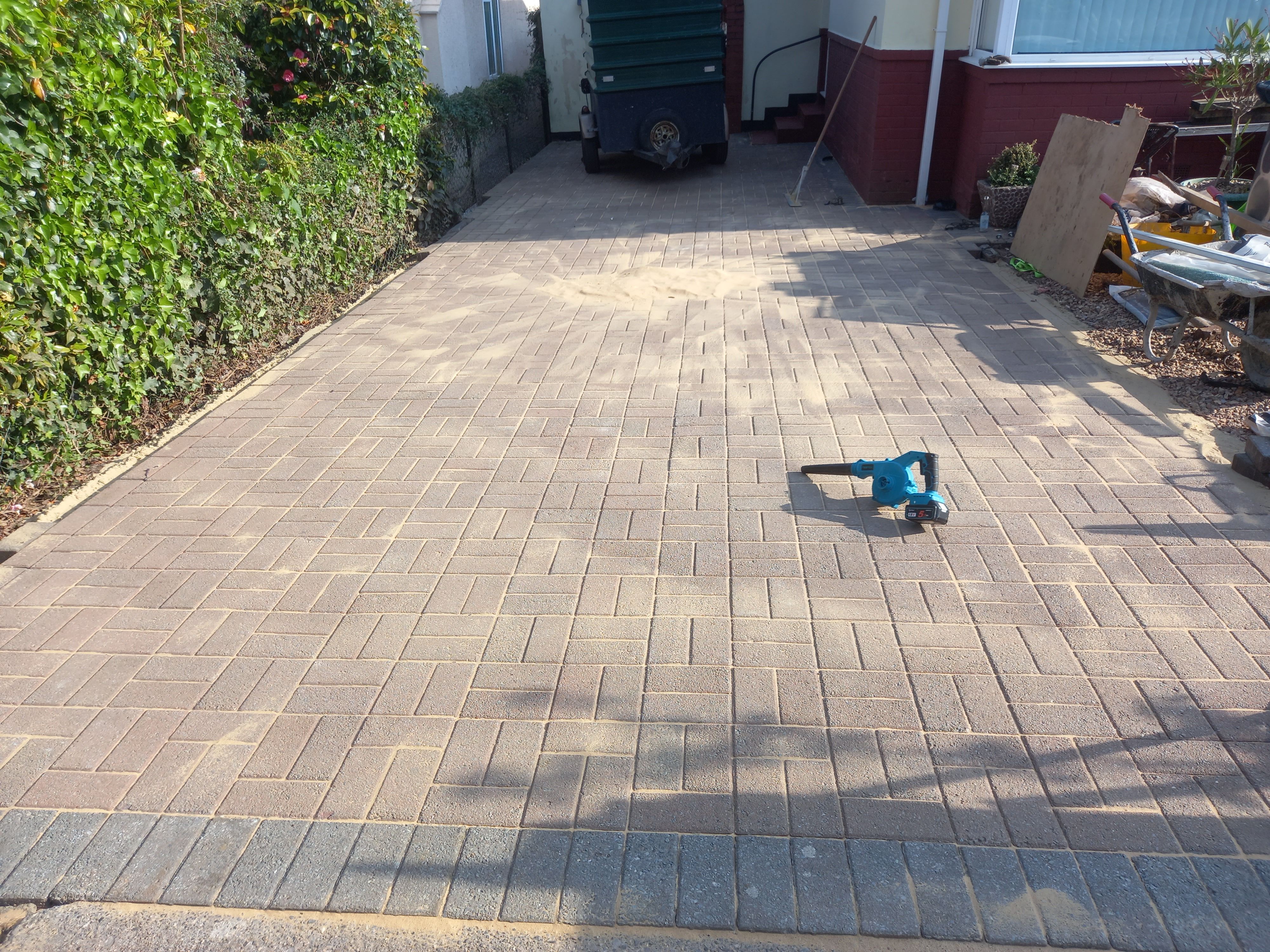 A newly sanded driveway