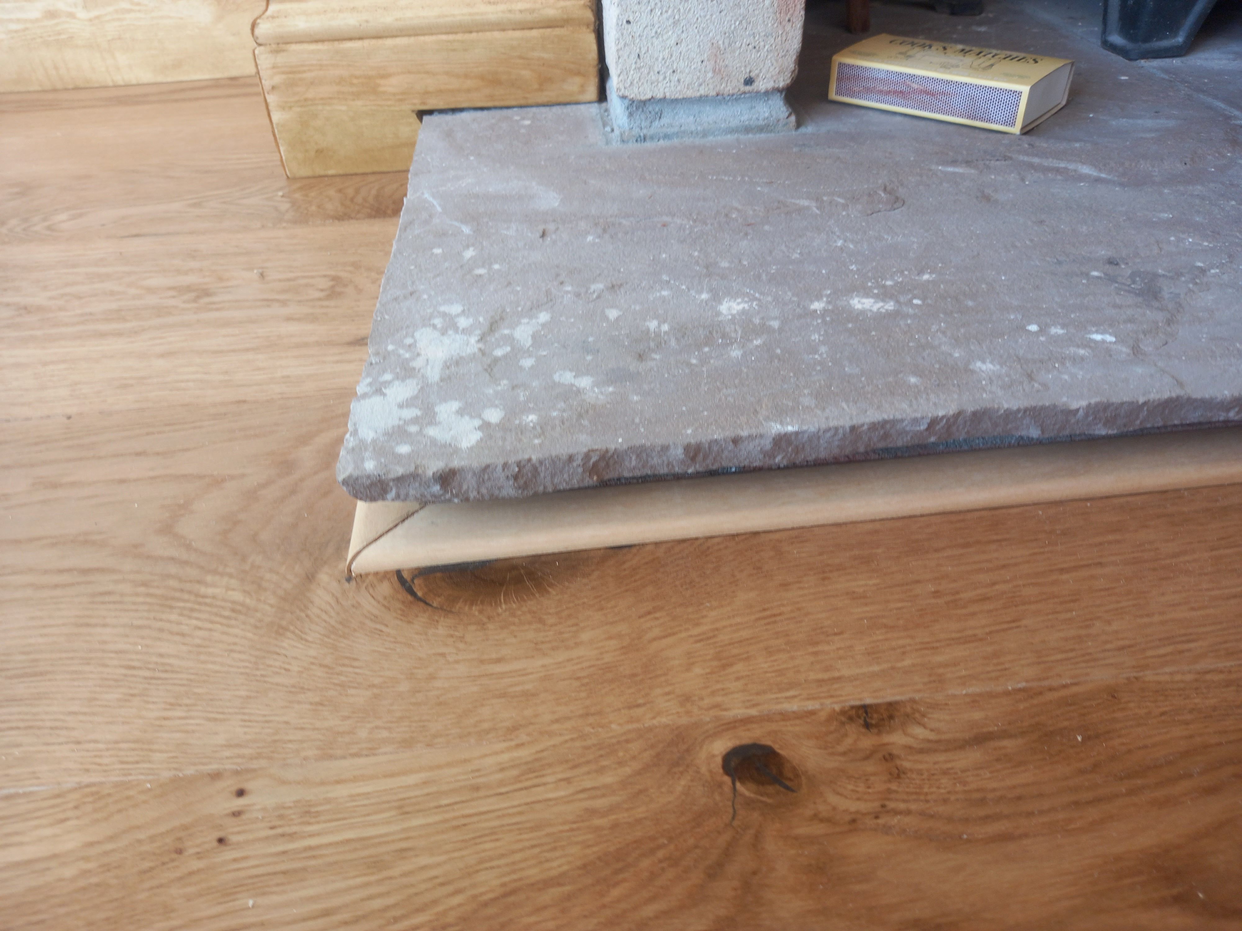 Cover-strips around fireplace