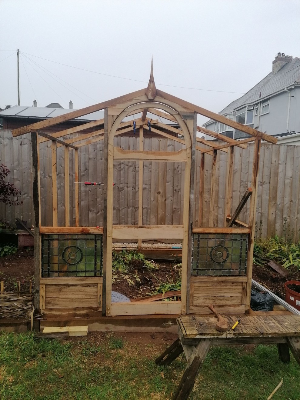 Oak timber greenhouse frame