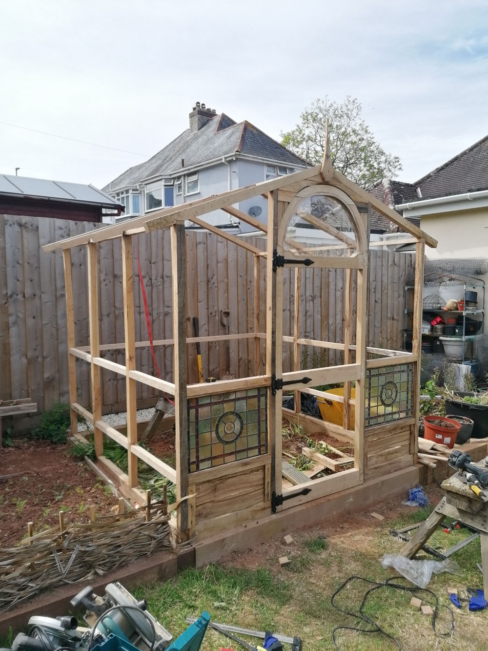 The oak greenhouse taking shape