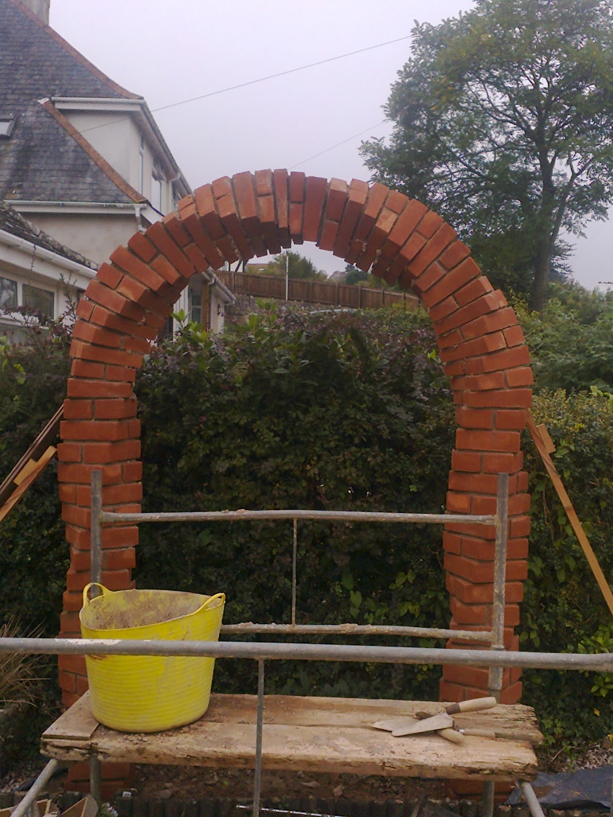 The completed twisted brick arch
